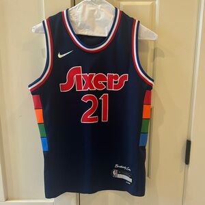 Sixers Basketball Jersey‎ with Rainbow Stripes
